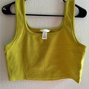 Vibrant Yellow Ribbed Crop Top